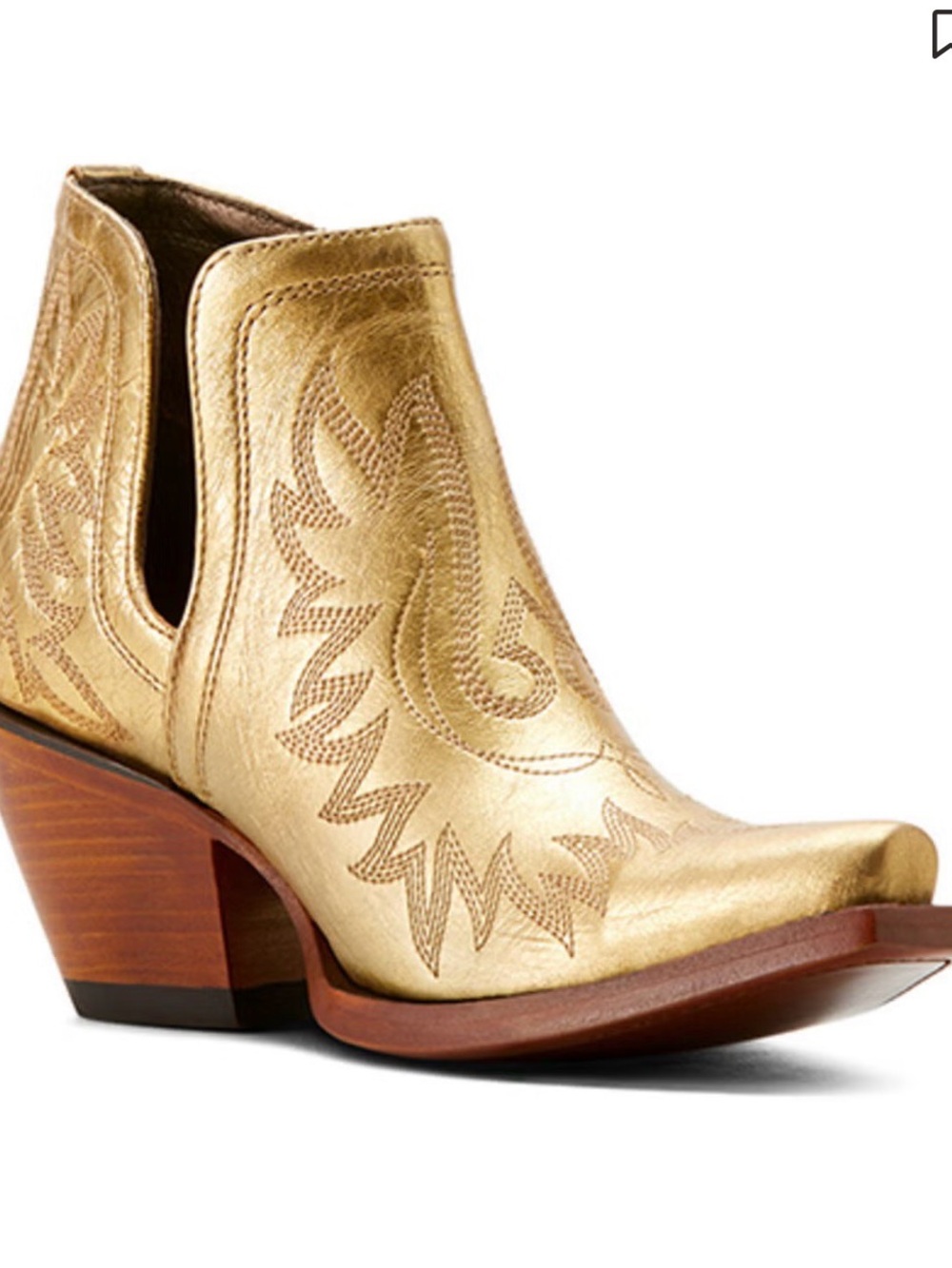 Ariat Dixon Gold Western Boots Booties 7.5 38 GUC